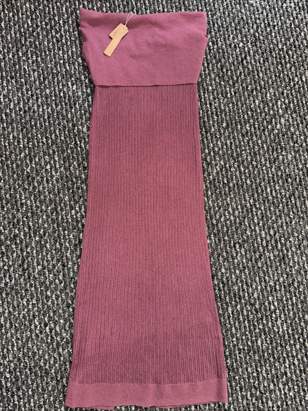 SKIMS Ribbed Knit A-Line Skirt in Mauve Pink